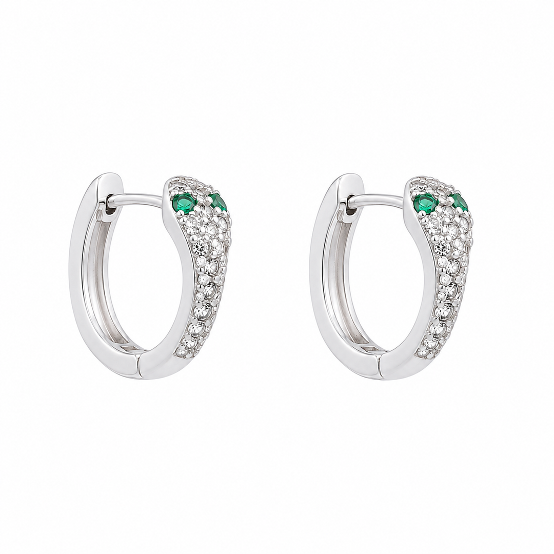 Pavé Snake Huggie Earrings