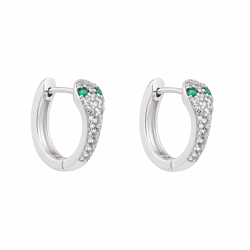 Pavé Snake Huggie Earrings