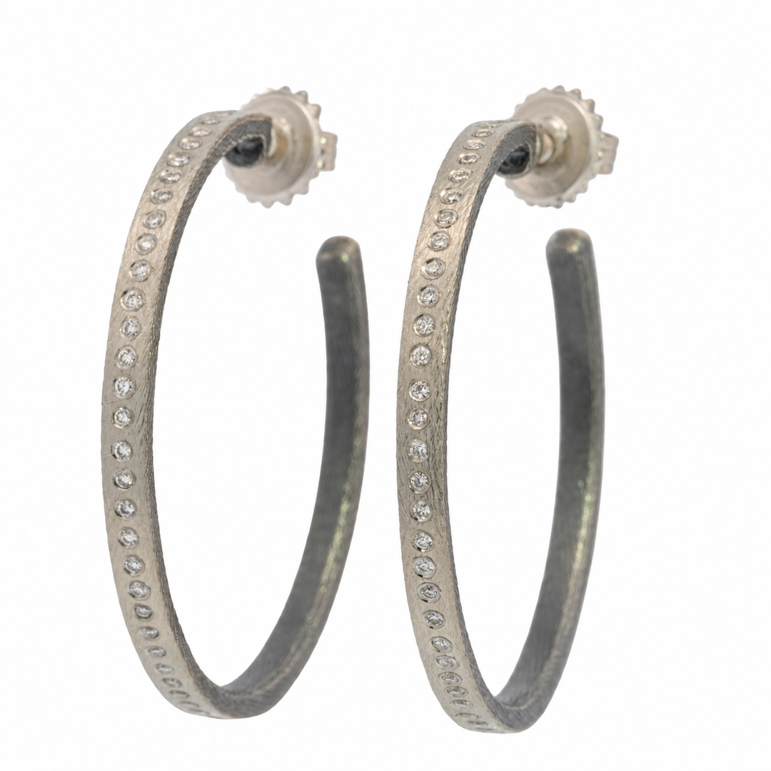 Trunk Show Adam Large Diamond Hoop Earrings