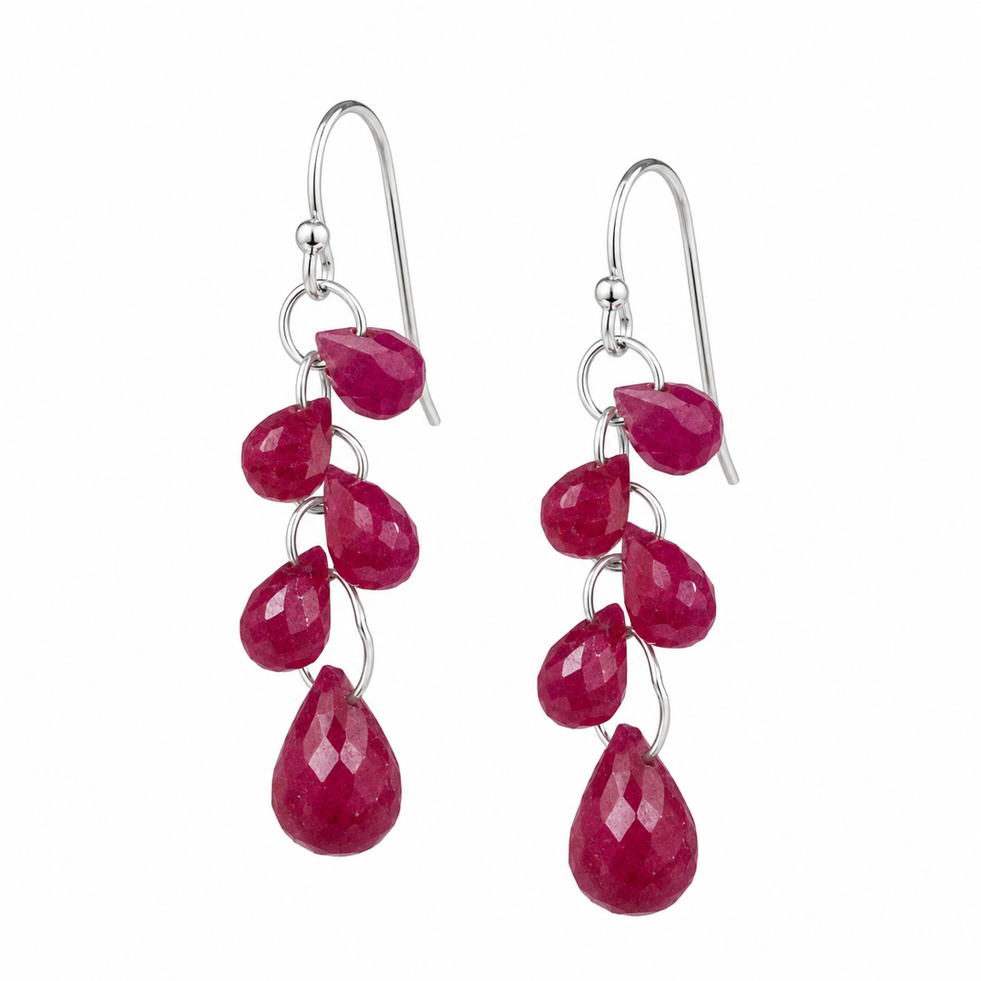 Evelyn Drop Earrings in Ruby