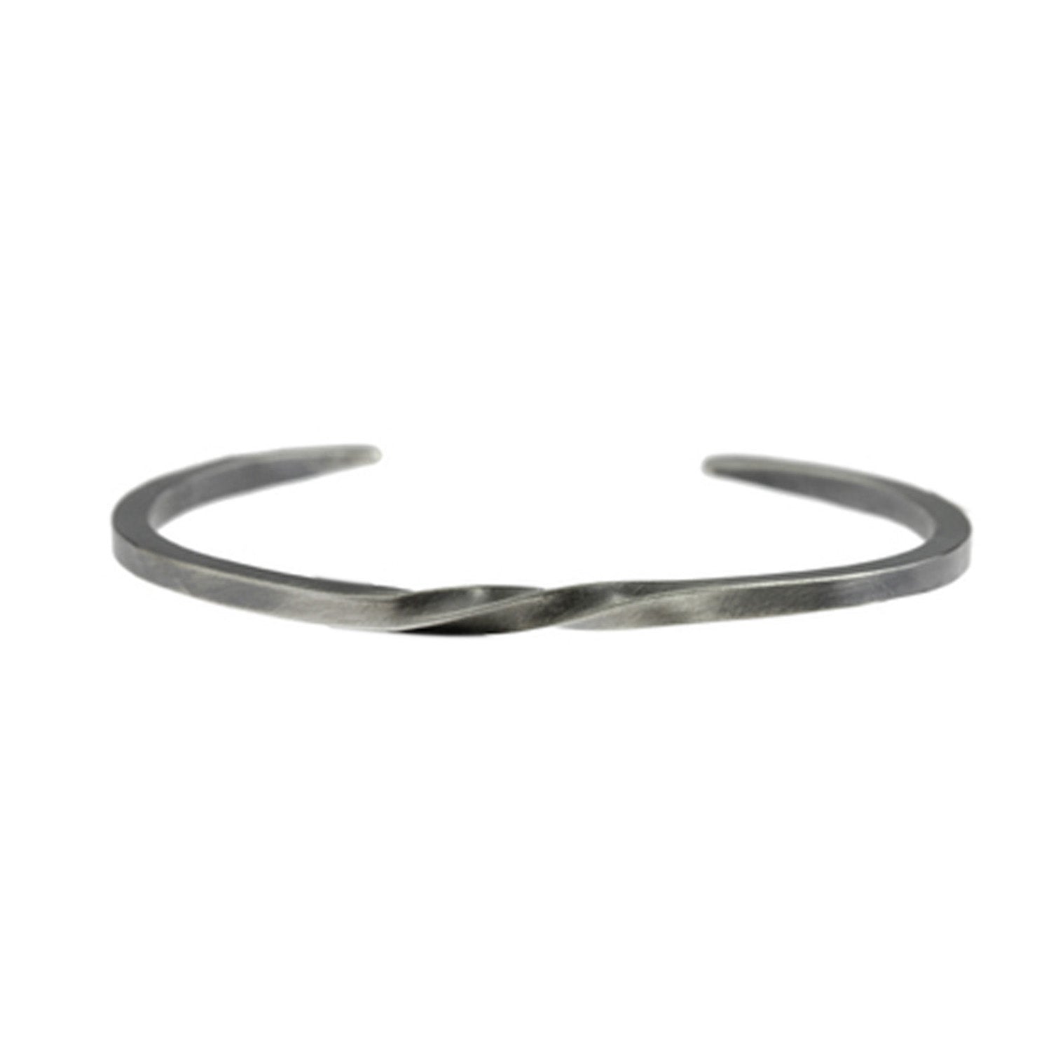 Corrugated Sterling Silver Wide Bangle Bracelet Oxidized store Finish