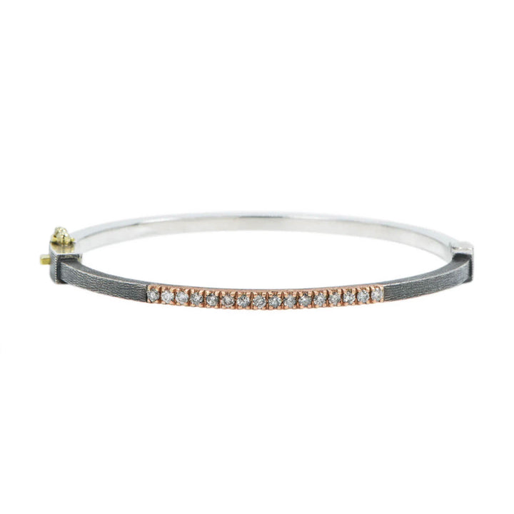 2.5mm Zoe Diamond Rose Gold and Silver Bracelet