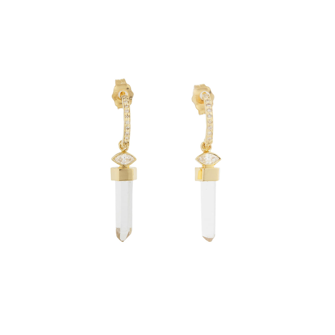 Rock Crystal & Marquise Diamond Earrings