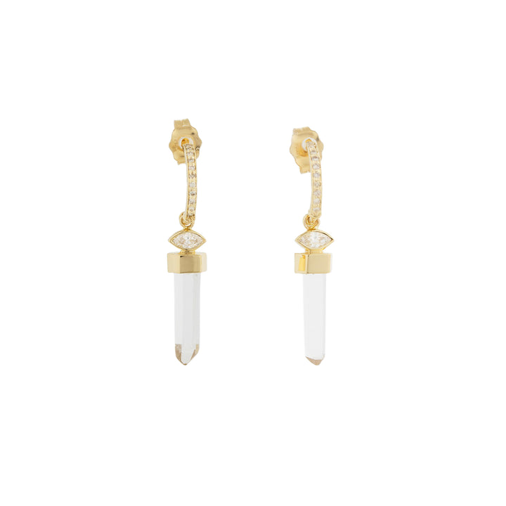 Rock Crystal & Marquise Diamond Earrings