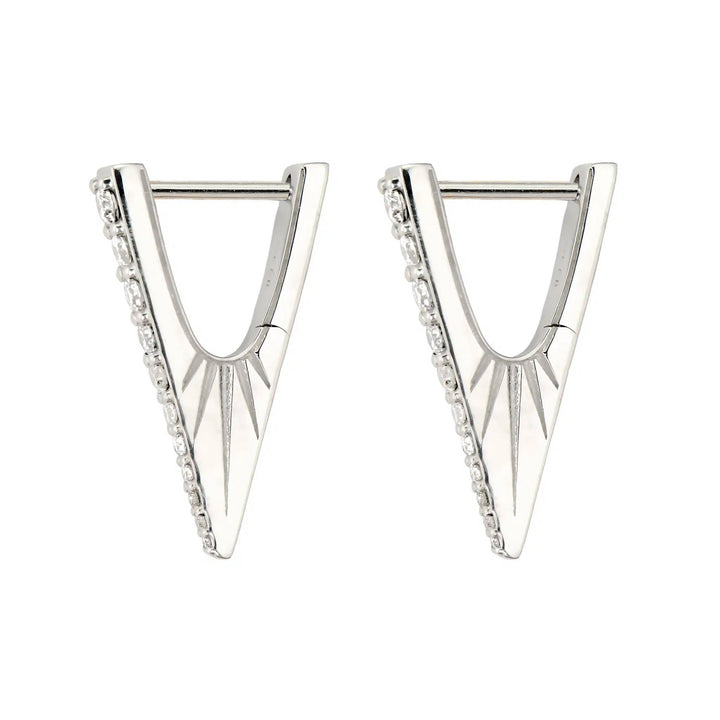 Small Diamond V Hoop Earrings