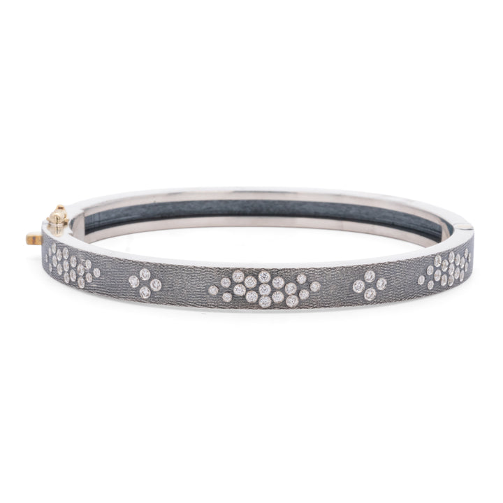 6mm Gemma Lux Diamond Silver Bangle Bracelet