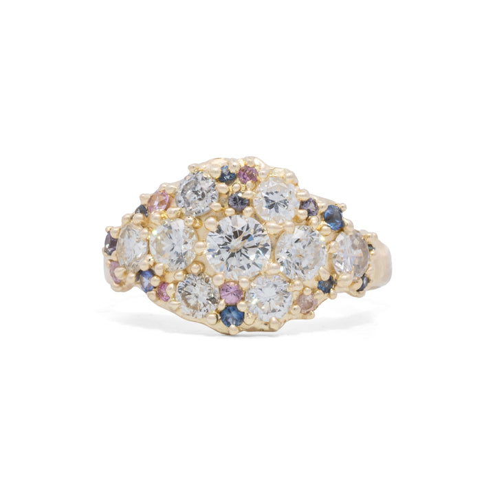 Diamond & Sapphire Cluster Ring