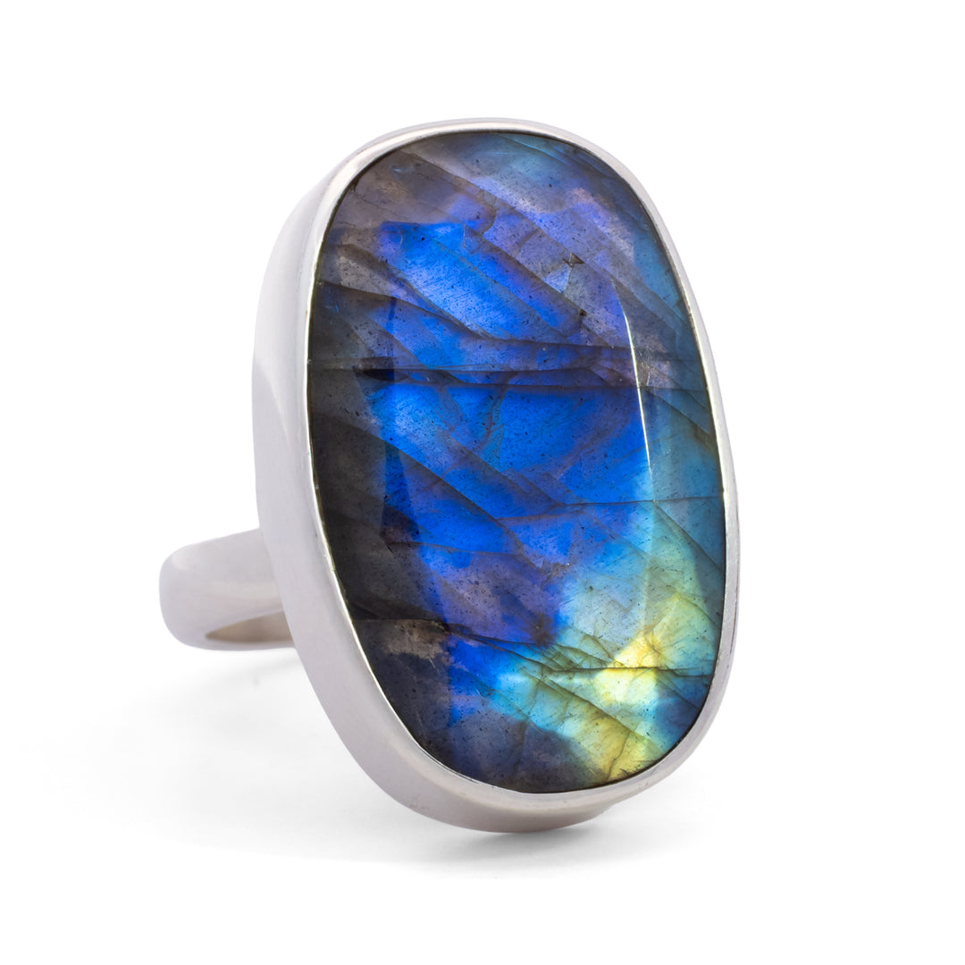 Faceted Labradorite Ring