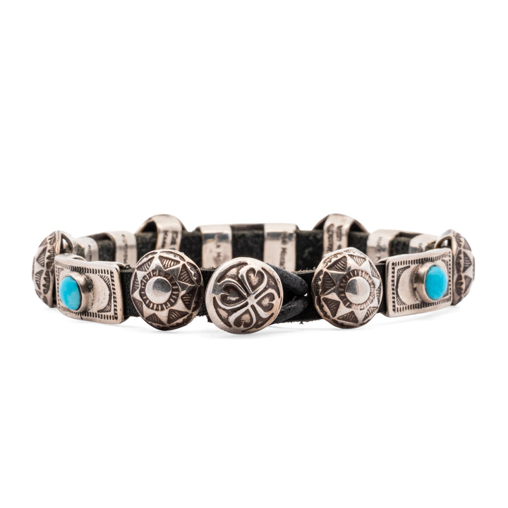 Sterling Silver Turquoise Concho Bracelet