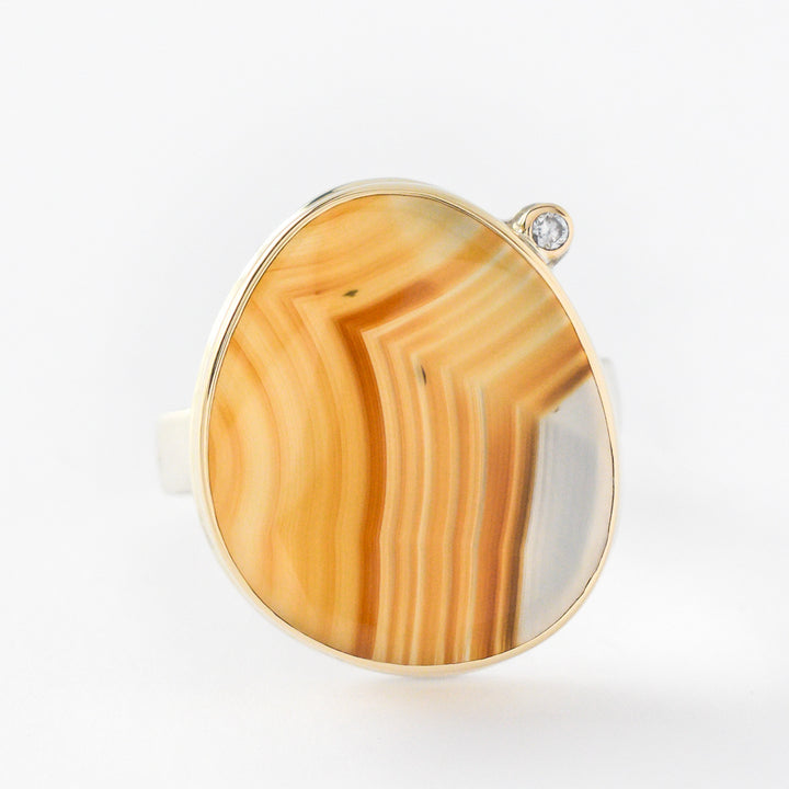 Asymmetrical Montana Agate Ring