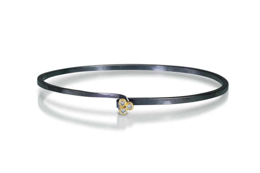 Three Diamond Cluster Hook Bracelet