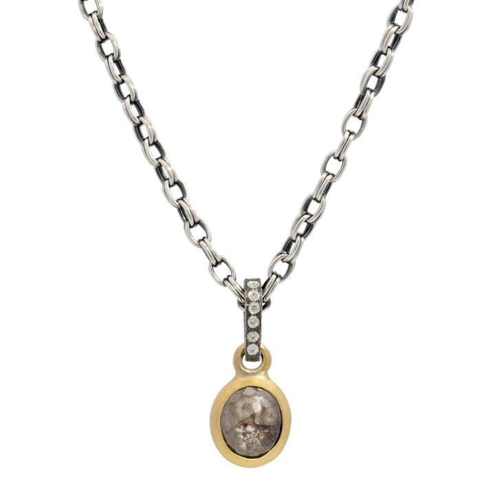 Trunk Show Oval Rustic Diamond Pendant