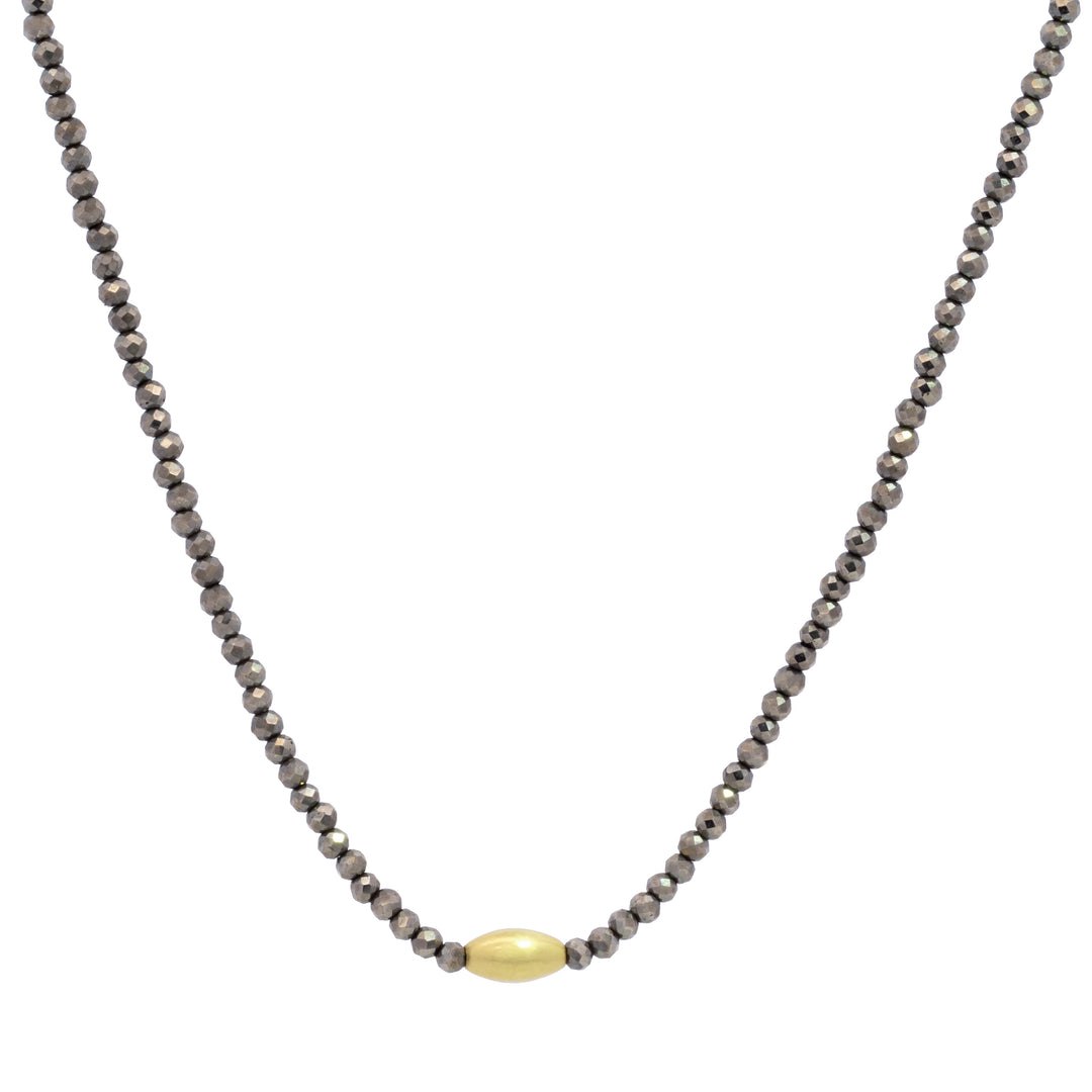 Pyrite & Gold Bead Necklace