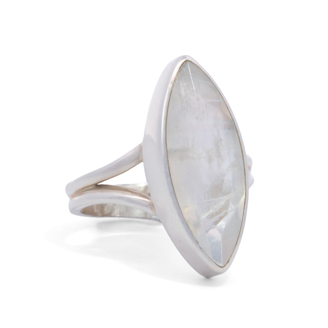 Marquise Rainbow Moonstone Ring