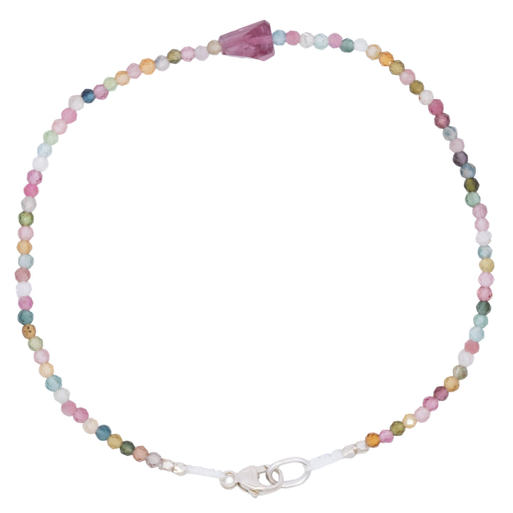 Watermelon Tourmaline Beaded Bracelet