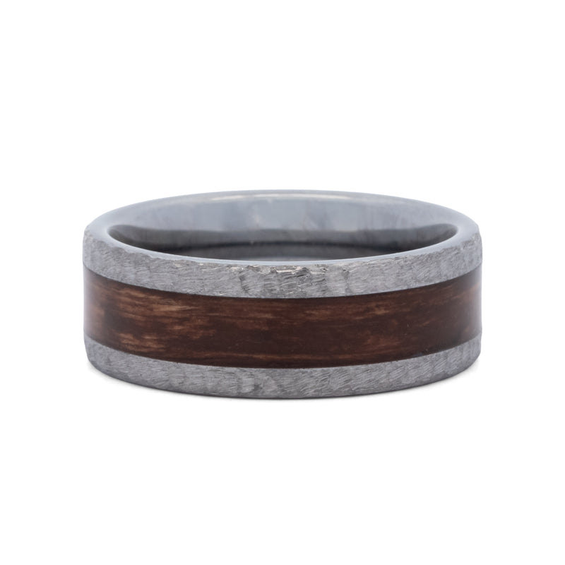 Rugged Tungsten Band with Bourbon Barrel Inlay