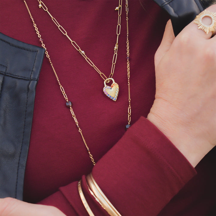 Garnet Bead Chain Necklace