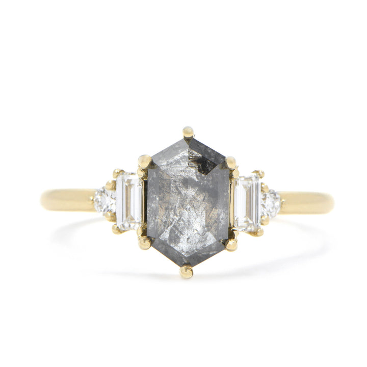 1.84ct Grey Hexagon Diamond Ring