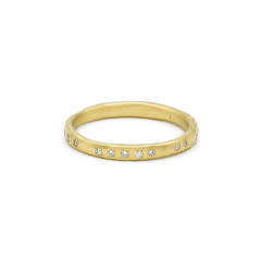 Hammered Sparse Eternity Diamond Band Ring