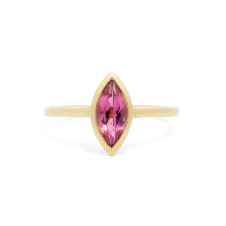Pink Sapphire Marquise Bezel Set Ring