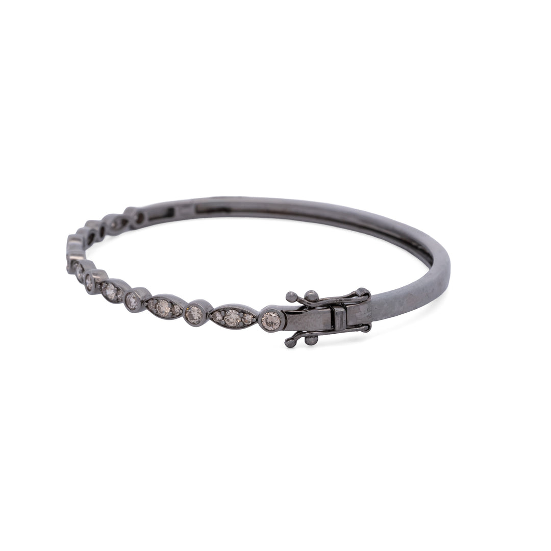 Alternating Round Brilliant & Marquise Cut Diamond Bracelet