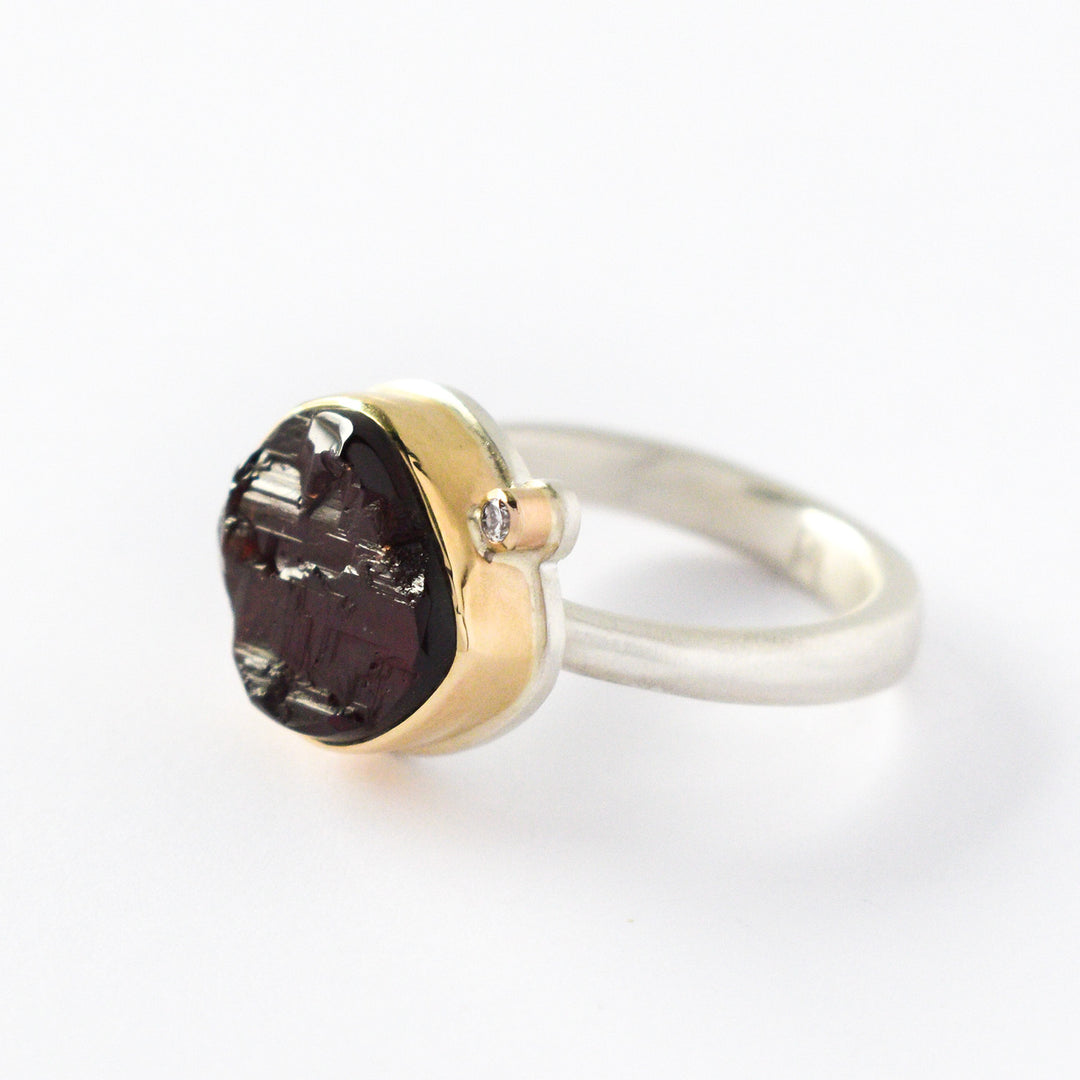 Surface Cut Garnet Ring