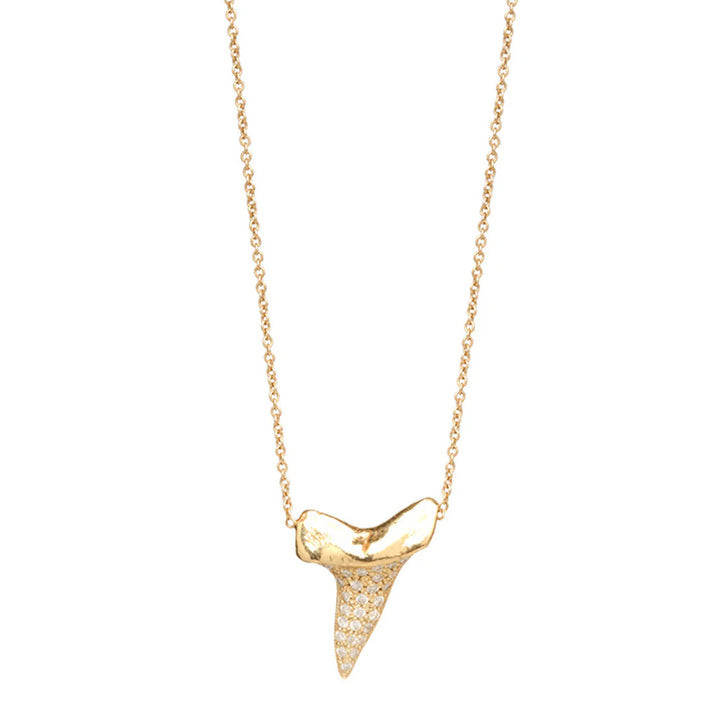 Pavé Diamond Shark Tooth Necklace