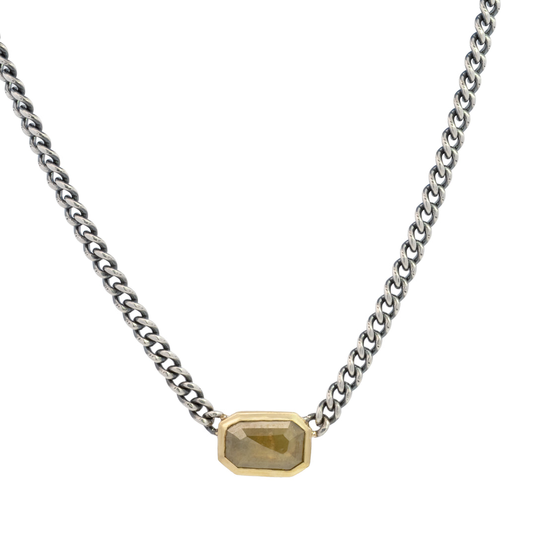 Trunk Show Rose Cut Rustic Diamond Necklace