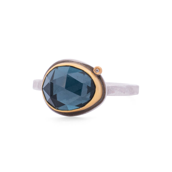London Blue Topaz and Diamond Ring