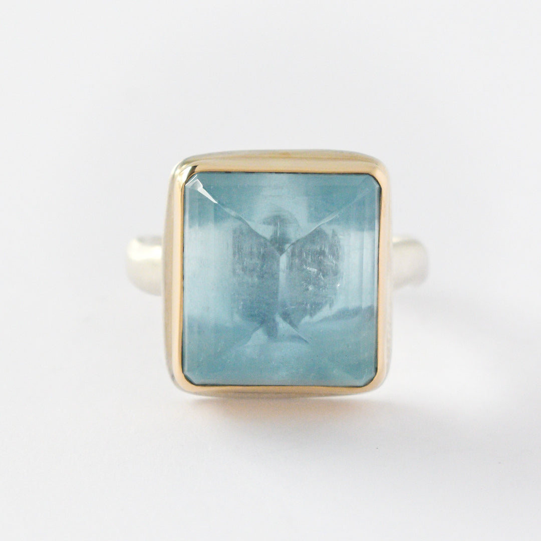 Inverted Aquamarine Ring