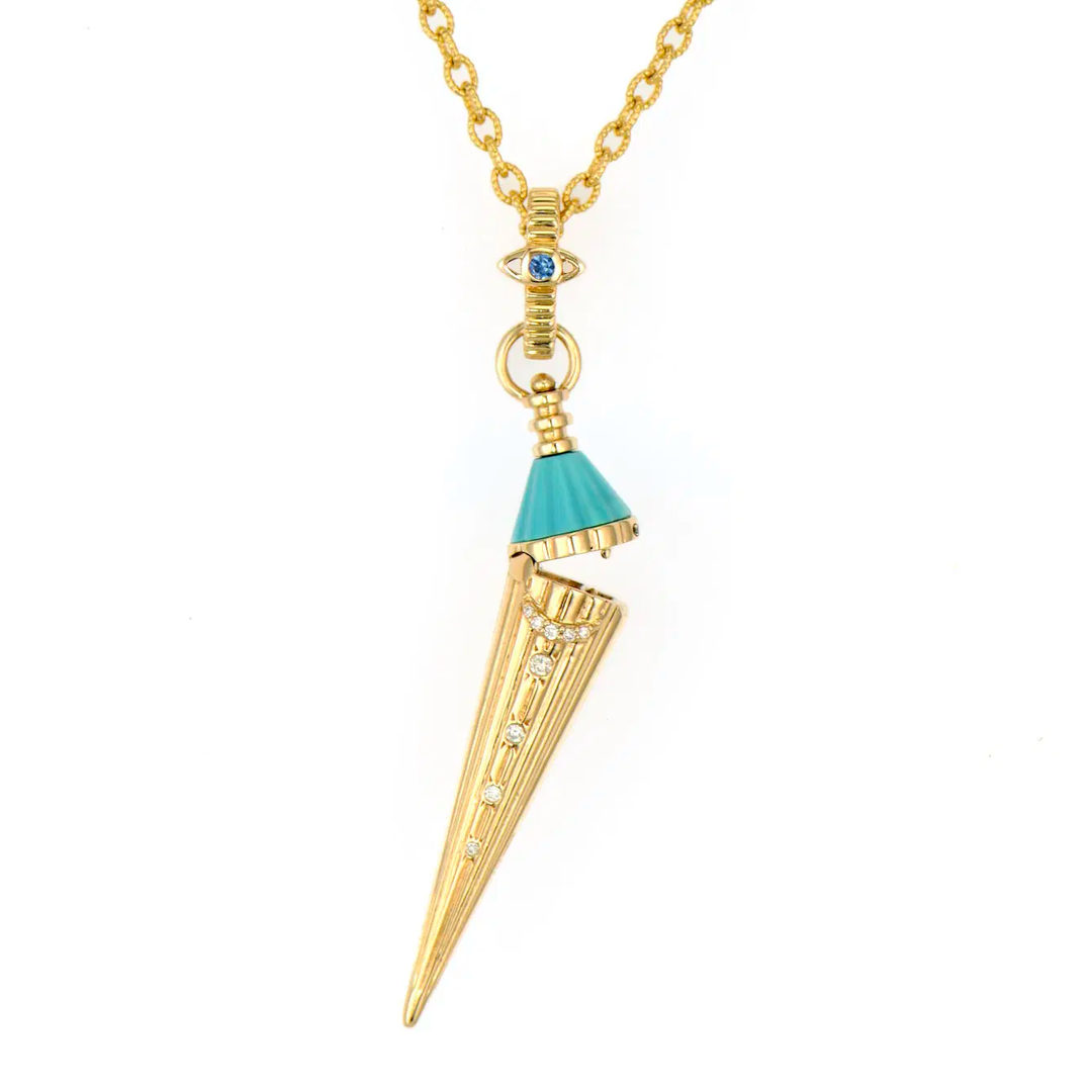 Turquoise Secret Cone Pendulum Pendant