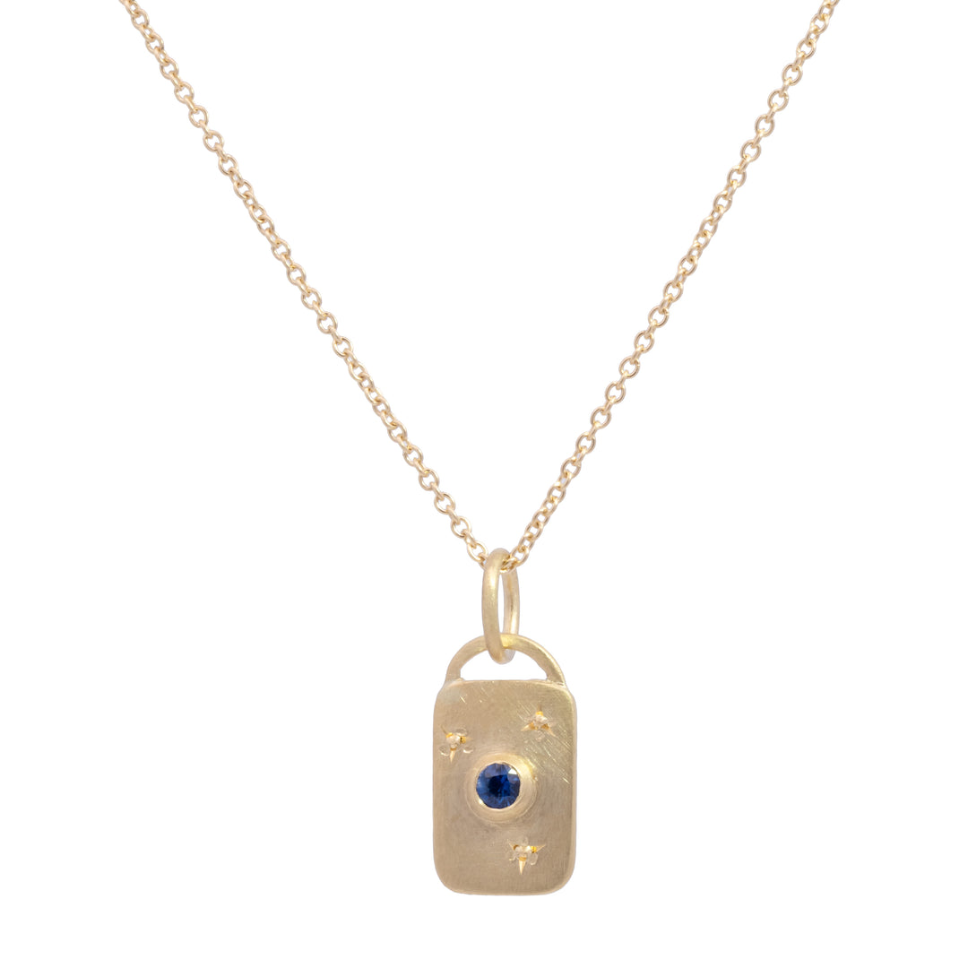 Sapphire Mini Tag Pendant