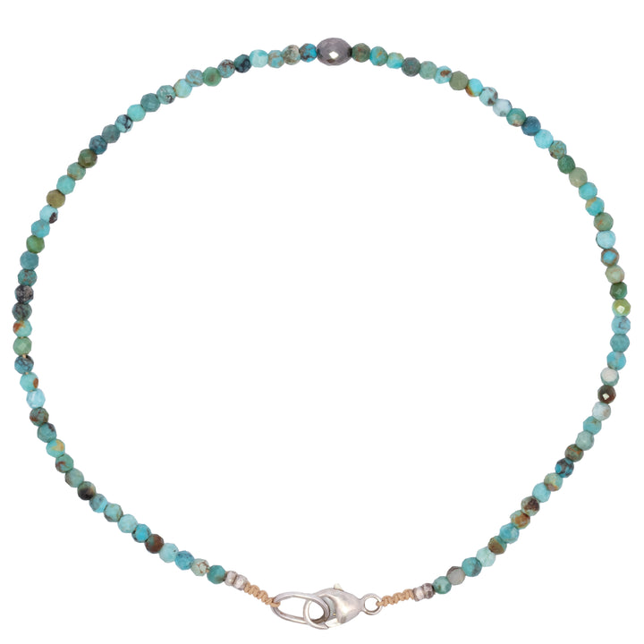 Turquoise with Diamond Beaded Bracelet