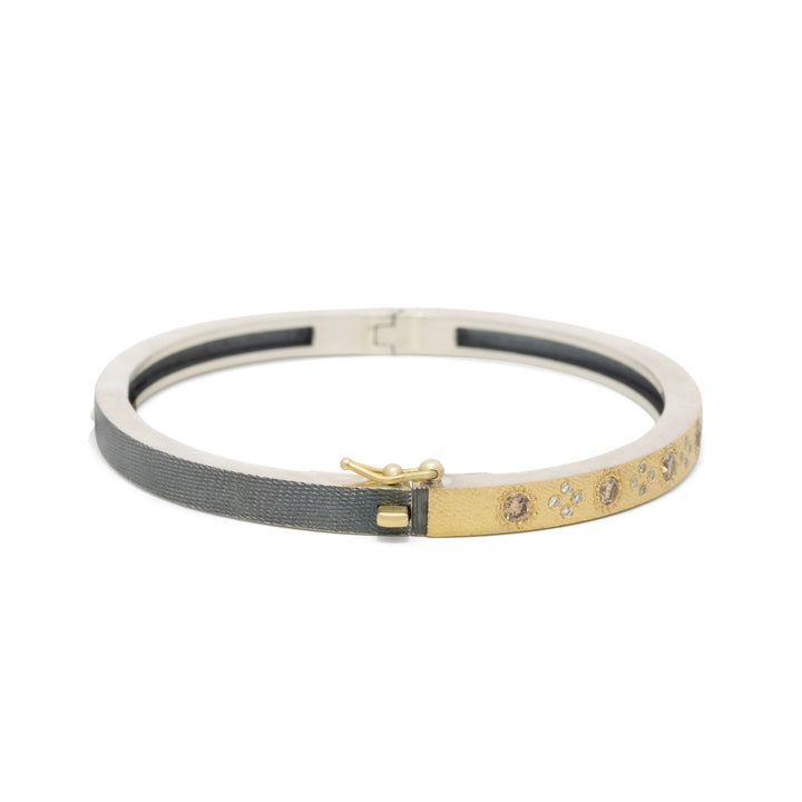 Trunk Show 4 mm Daphnie Champagne and White Diamond Bracelet