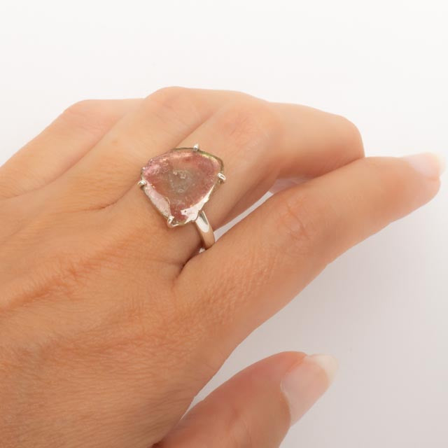 Prong Set Watermelon Tourmaline Ring