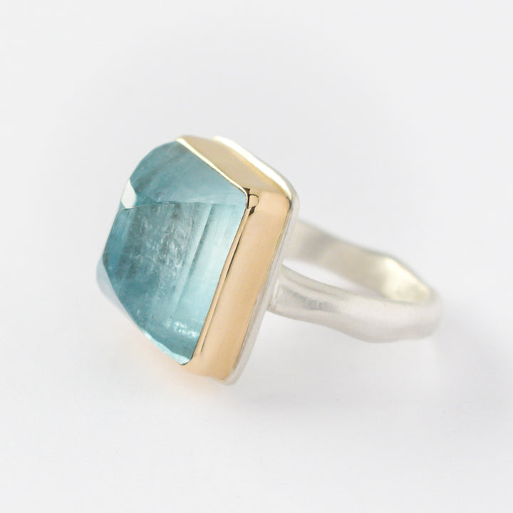 Inverted Aquamarine Ring