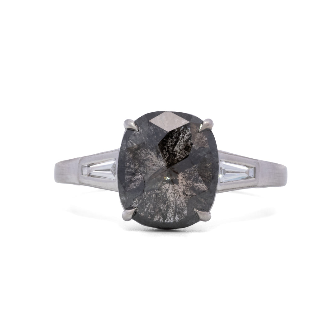 2.05 ct Rustic Rose Cut Cushion Diamond Ring