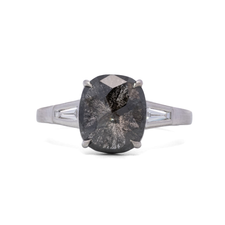 2.05 ct Rustic Rose Cut Cushion Diamond Ring