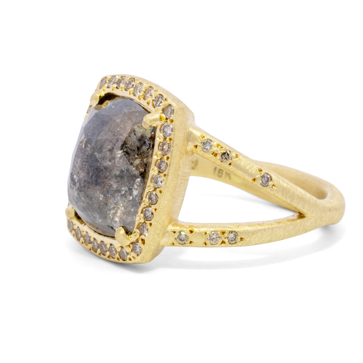 Chocolate Diamond Halo Ring
