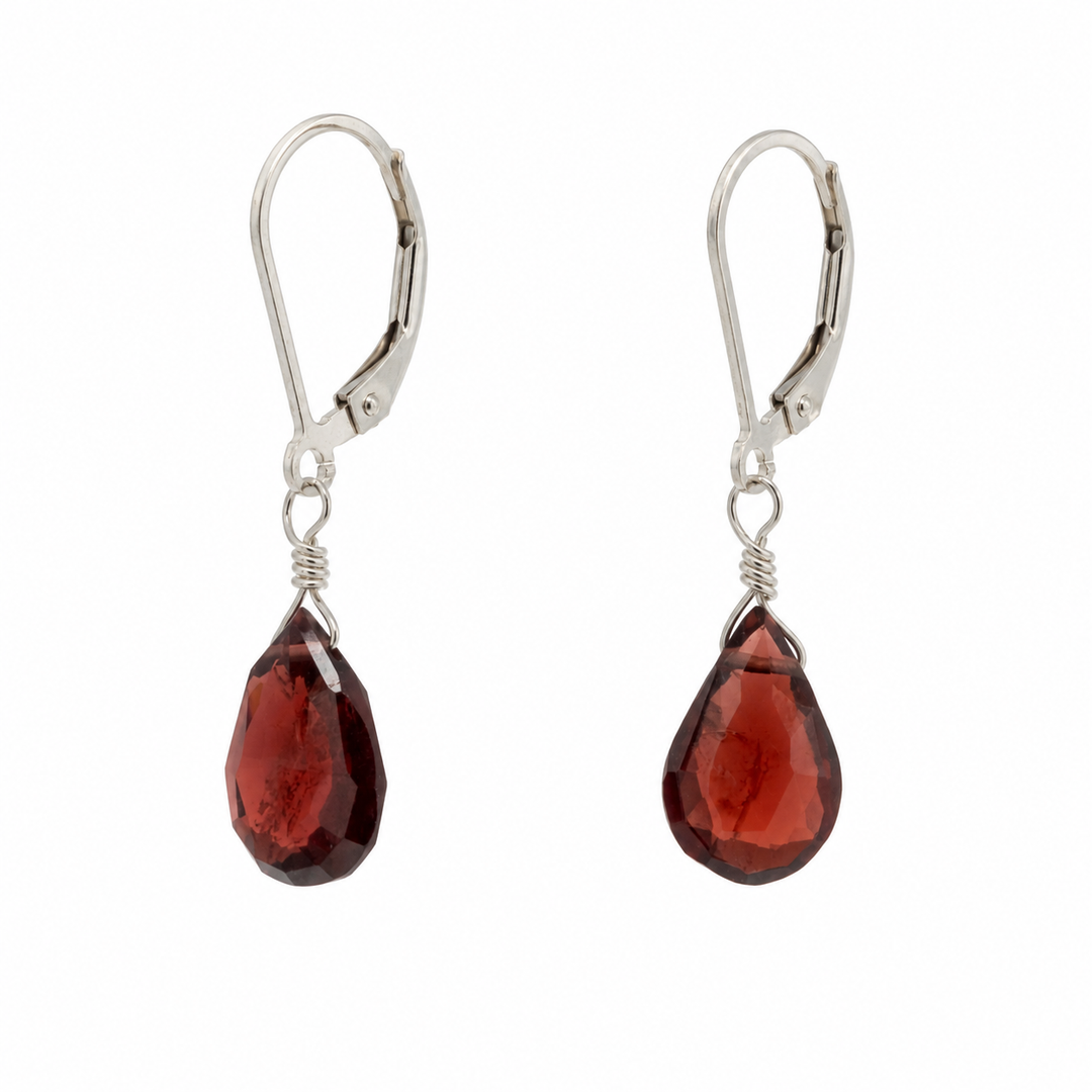 Garnet Drop Earrings