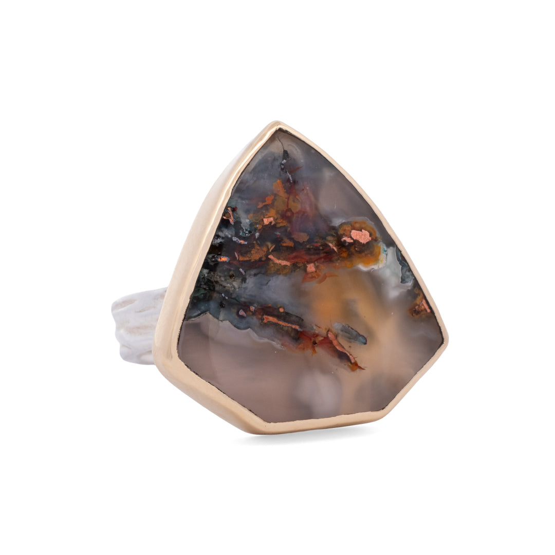 Copper and Chrysocolla in Quartz Ring