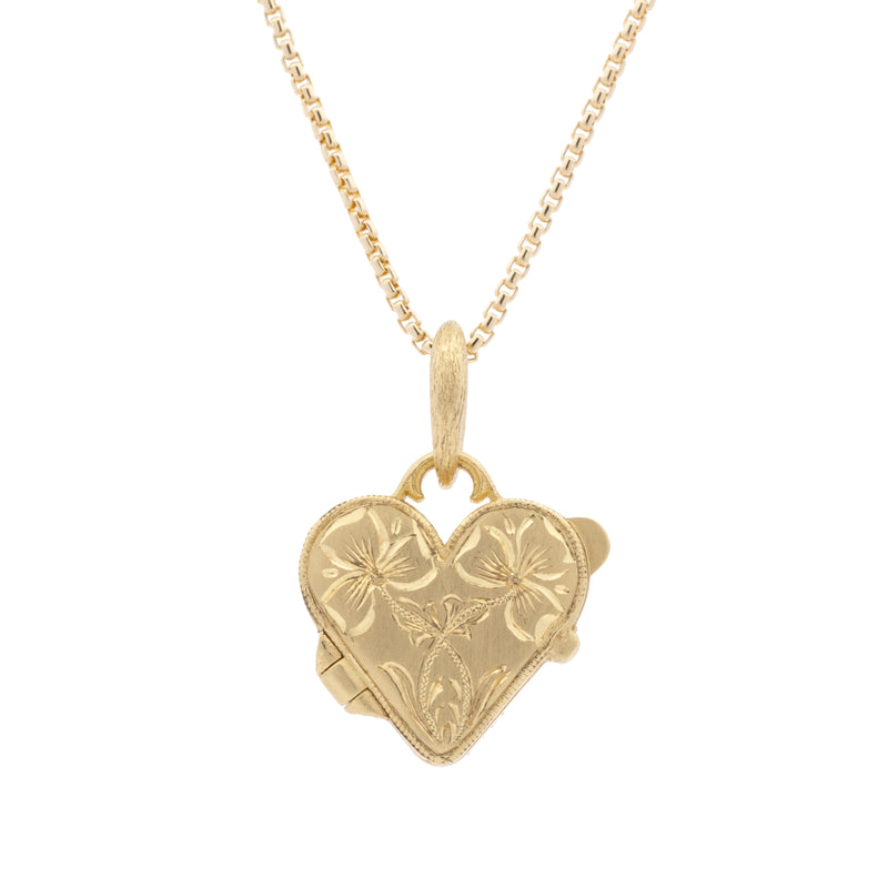 Hand Engraved Baby Heart Locket