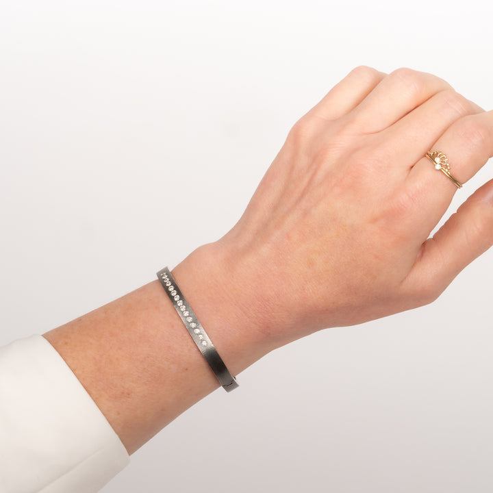 Linea 6 mm Silver and Diamond Bracelet