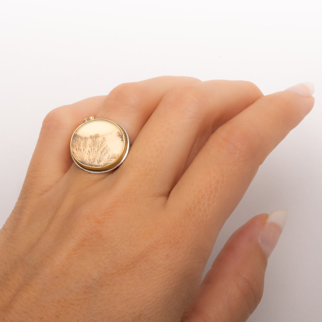 Oval Dendritic Agate Ring