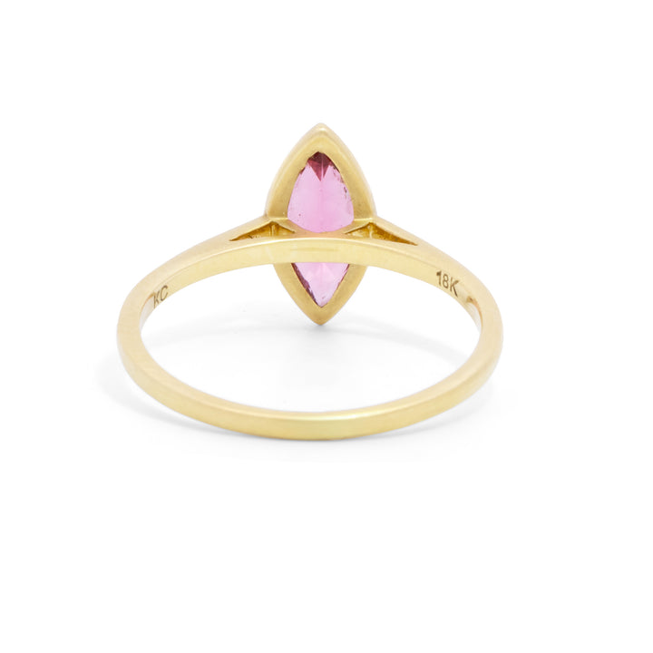 Pink Sapphire Marquise Bezel Set Ring