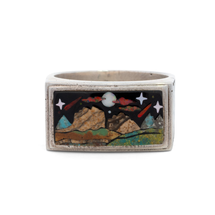 Desert Night Scene Signet Ring