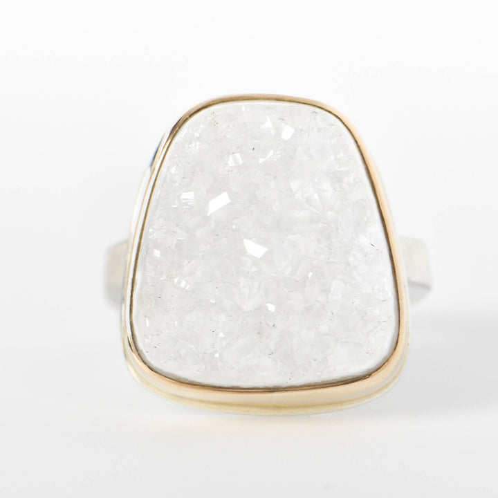 Brazilian White Druzy Ring