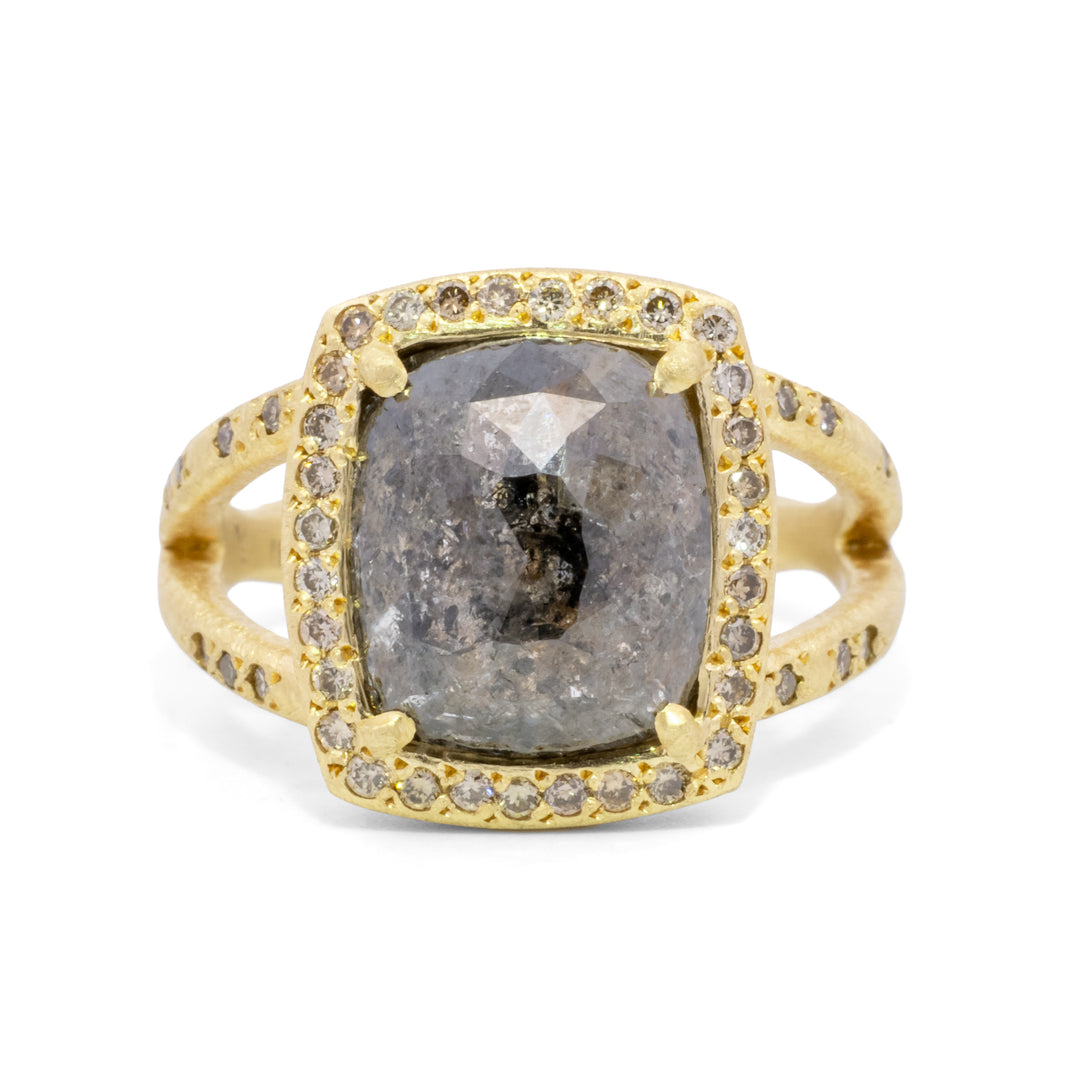 Chocolate Diamond Halo Ring
