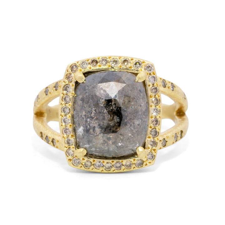 Chocolate Diamond Halo Ring