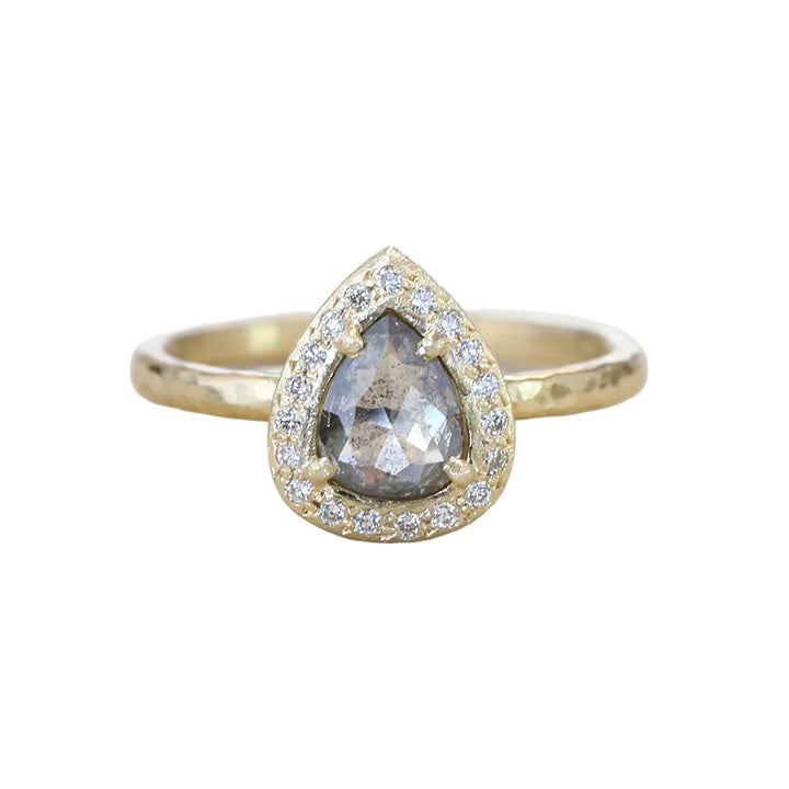 Black Diamond Pear Shaped Ring